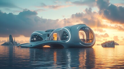 Futuristic underwater research station