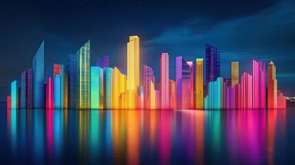 Obraz premium city skyline in the night