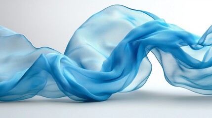 translucent fabric in a light blue color flying all over the scene, creating a dynamic and ethereal effect