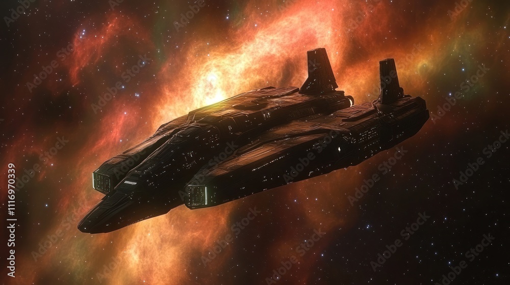 Sticker spaceship in the nebula.