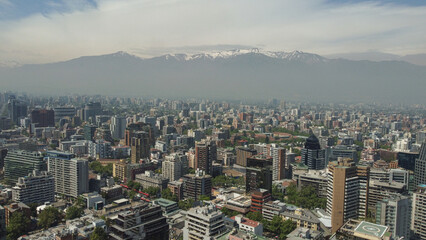 Vista aérea de Santiago no Chile
