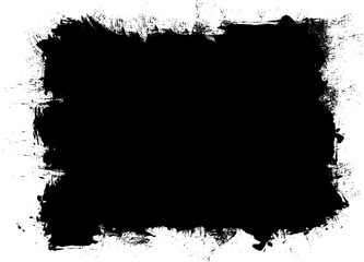 Fototapeta premium black brushed paint banner label grunge graphic element
