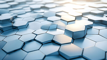 3D Blue Hexagon Abstract Background Illustration