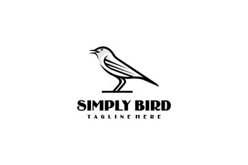 Beautiful Outline Bird Animal Logotype Design Silhoutte