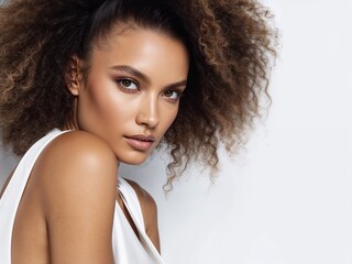 Fototapeta premium Woman with beautiful hairstyle- hair model photography