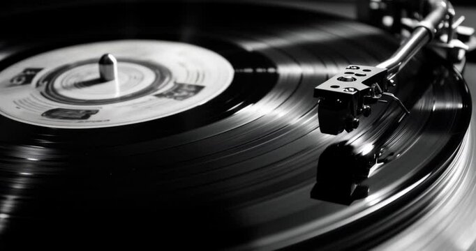 Vinyl Turntable Playing in 4K