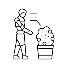 robotic loader robot harvests line icon vector. robotic loader robot harvests sign. isolated contour symbol black illustration