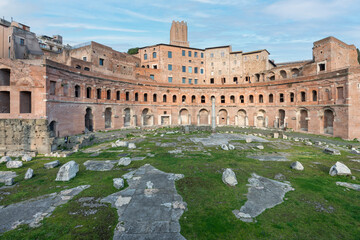 Trajan's Market, a complex of ruins at Via dei Fori Imperiali, example of Ancient Roman...