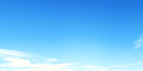 Obraz premium clear blue sky with fluffy white clouds creates serene and minimalistic background, perfect for various design needs