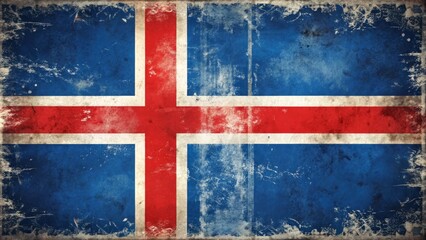 Fototapeta premium Grunge Icelandic Flag Vector Illustration - A Unique Representation of Iceland's National Identity and Heritage with Text Space for Creative Use and Graphic Design Applications