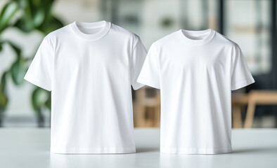 White t-shirts for branding mockups