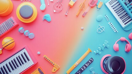 Obraz premium international music day background concept with space for text 