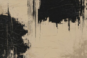 Fototapeta premium Dark Grunge Texture with Scratched Beige and Black Layer