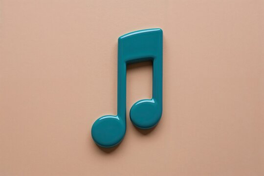 Teal Musical Note Icon Representing Joy and Harmony