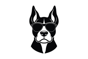 A cut dog with sunglasses  