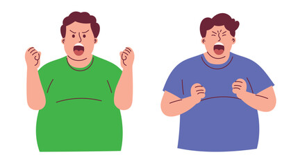 Angry Obese Man Screaming Out