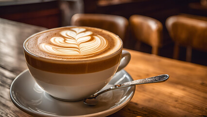 Caf&eacute; featuring coffee lattes on the menu