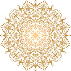 Gold Islamic mandala design element vector