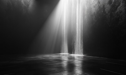 Obraz premium Minimalist Black and White Gradient Background with Smooth Texture and Dramatic Lighting Effects