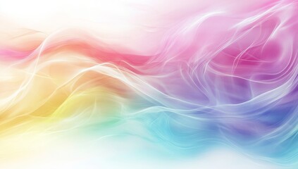 Obraz premium Abstract colorful background with flowing lines and a gradient of pink, blue, and yellow.