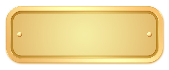 Gold Name Plate. Gold Plaque.