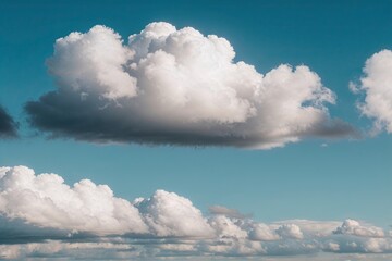 Fototapeta premium Pristine White Clouds Against a Clear Background