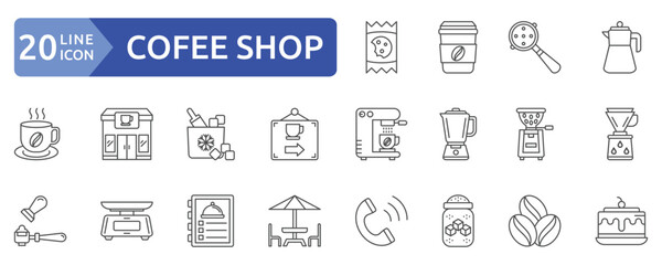 Coffee shop icon set