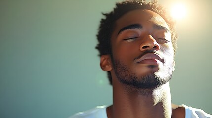 A man ending his workday by closing his laptop and stretching in his home office.