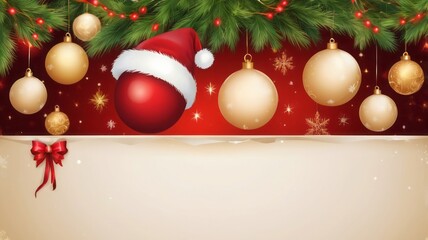 Blank Christmas Banner Template with Holiday Vibes
