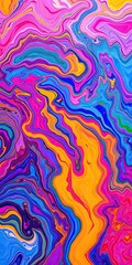 Obraz premium Colorful abstract acrylic paint texture background with vibrant swirls and layers of paint creating a dynamic and artistic pattern, pattern, artistic, artistic