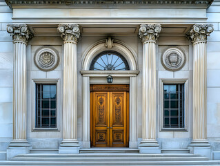 Fototapeta premium Grand Entrance: Classical Architecture Illustration