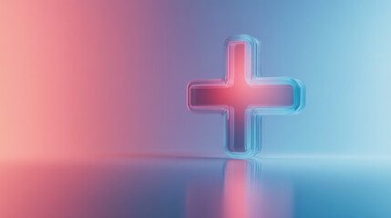 Fototapeta premium translucent plus sign with a gradient background
