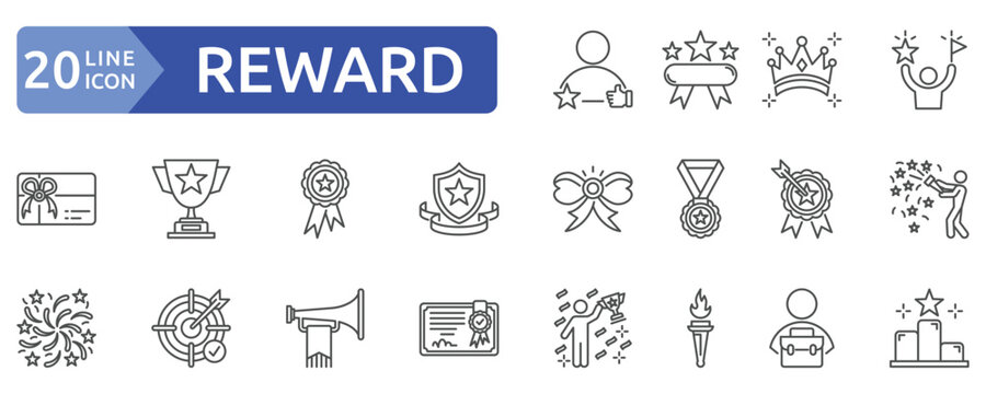 Reward icon set