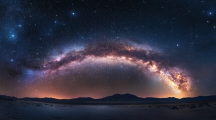 Fototapeta premium A breathtaking view of the Milky Way stretching across the night sky in a remote desert 
