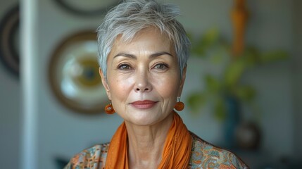 studio shot of beautiful asian woman with beautiful skin, studio lighting ,clean white background ,copy space, skin care, healthy lifestyle,self care concept	
