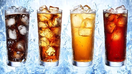 Refreshing beverage selection bar setting photography cool environment close-up view thirst quenching concept