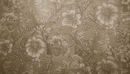 Obraz premium 빈티지 패턴 벽지 올드한 감성이 느껴지는 세피아 톤의 꽃무늬 패턴 벽지