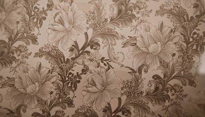 빈티지 패턴 벽지 올드한 감성이 느껴지는 세피아 톤의 꽃무늬 패턴 벽지