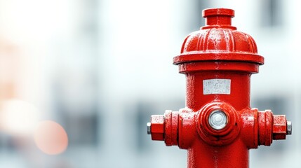 Red Fire Hydrant on a Blurred Background