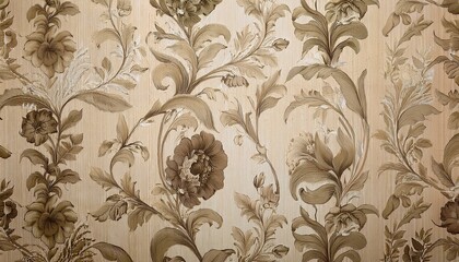 빈티지 패턴 벽지 올드한 감성이 느껴지는 세피아 톤의 꽃무늬 패턴 벽지