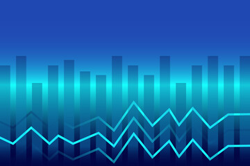 business growth graph blue background 