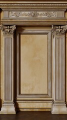 Classical Marble Room Plaque - Grand Formal Space Interior with Intricate Detailing