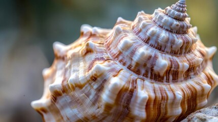 Obraz premium A close-up of a beautifully patterned seashell showcasing natural design.