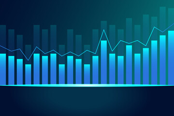 finance business digital graph bar statistics chart background vector