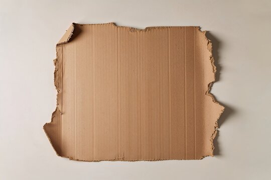 Rustic Torn Cardboard Texture Isolated on Bright Background