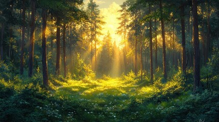 Obraz premium Mother Earth Nature Portrait with Lush Greenery and Colorful Elements Celebrating Environment and Ecology