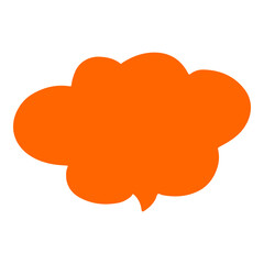 Bold orange speech bubble illustration with dynamic lines, ideal for use in comics, social media graphics, presentations, messaging apps, or as a vibrant text placeholder.