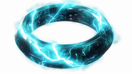 PNG Blue electric ring lightning glowing accessories.