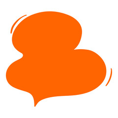 Bold orange speech bubble illustration with dynamic lines, ideal for use in comics, social media graphics, presentations, messaging apps, or as a vibrant text placeholder.
