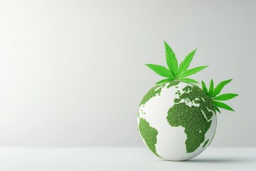 Sustainable growth the global impact of cannabis on earth nature art minimalistic environment creative viewpoint eco-conscious concept